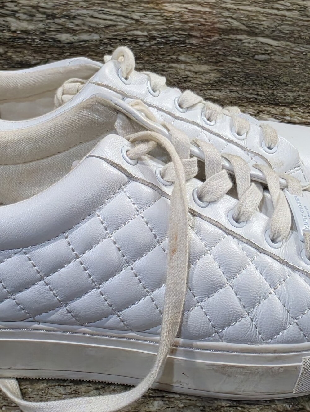 Kurt Geiger Quilted White Leather Women's Sneakers